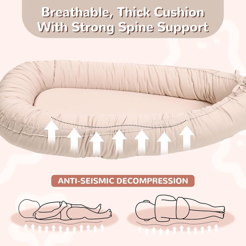 EAQ Baby Lounger, Infant Lounger for Newborn,Portable Baby Nest Cover Breathable & Soft, Newborn Essentials - Image 5